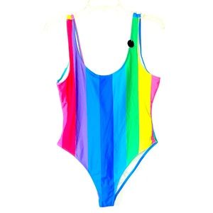 NWT Rainbow One Piece Swim Suit
